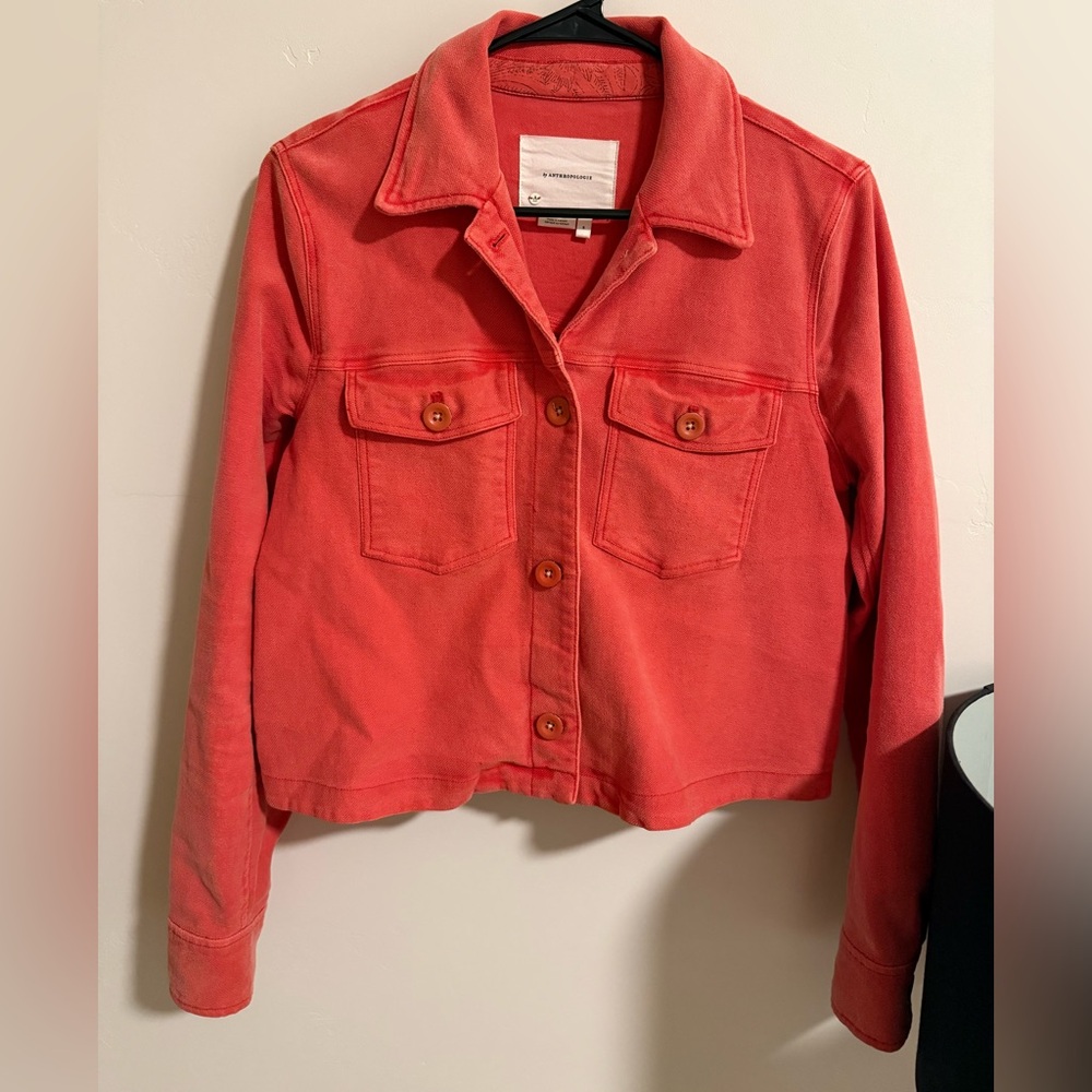 Anthropologie Coral Jean Jacket